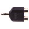 Soundlab Black 3.5Mm Stereo Plug To 2X Rca Phono Sockets