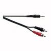 Soundlab Black Screened 3.5Mm Stereo Jack Plug To 2X Phono Plugs. Bag And Header 5M