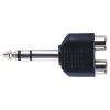 Soundlab Black 6.35Mm Stereo Plug To 2X Rca Phono Sockets