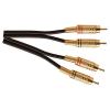 Soundlab Black Premium Heavy Duty Figure 8 Screened 2X Gold Plated Phono Plugs To 2X Gold Plated Phono Plugs Lead. Bag And Header 0.8M