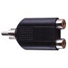 Soundlab Black Rca Phono Plug To 2X Rca Phono Sockets