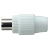 Soundlab White 9.5Mm Coaxial Line Plug With Plastic Cover And Screw Terminals
